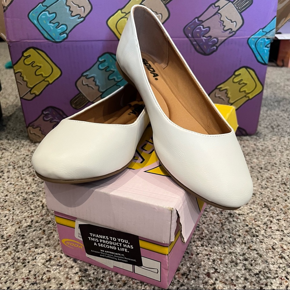 Soda Kreme Comfortable Basic Shoes Women Ballet Flat Round Toe Gel Insole